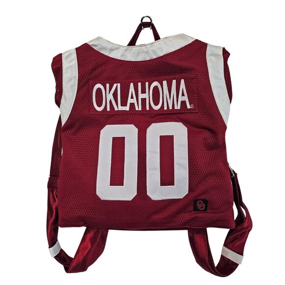 Sandol Handbags - University of Oklahoma Jersey Backpack Red OU Adjustable Boomer Sooner 14"x13"